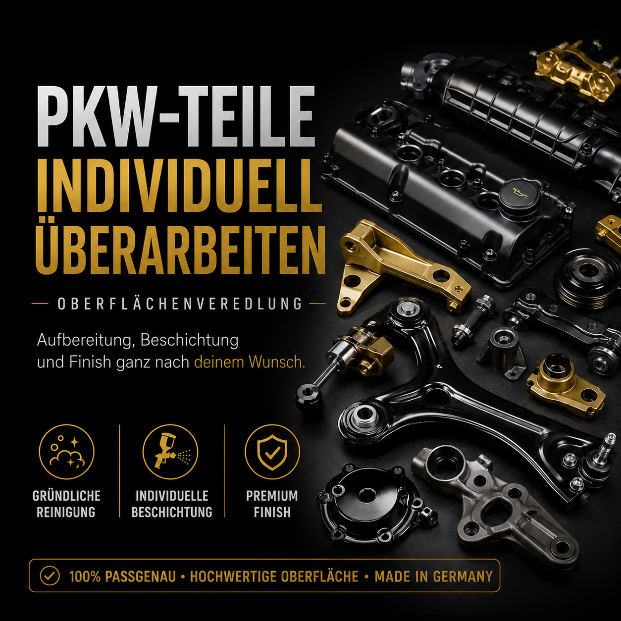 Oberflächenveredelung  für Fahrzeug-Anbauteile